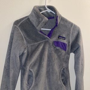 Patagonia Re-Tool Snap Purple and Grey Pullover